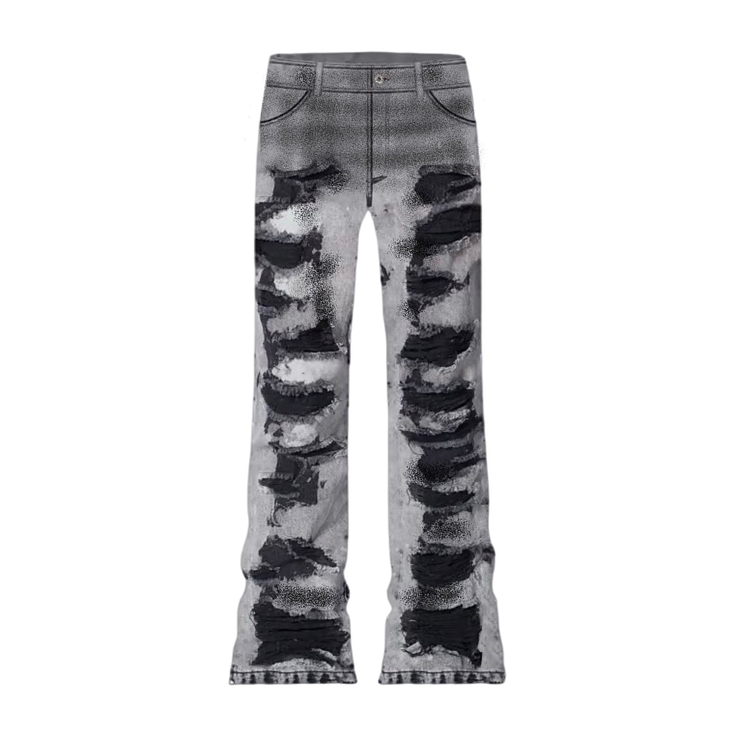 GSP TRASHED FLARE DENIM