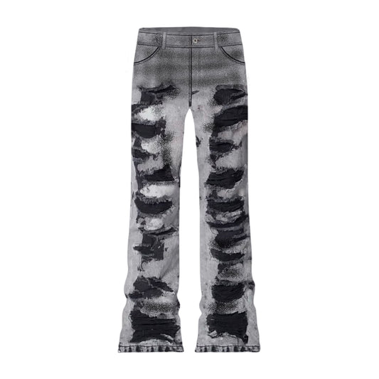 GSP TRASHED FLARE DENIM